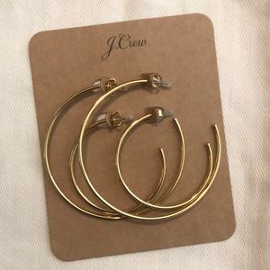 J.Crew Hoop Earrings Gold (2 pair)